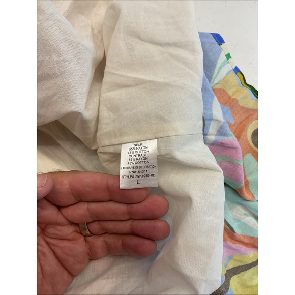 NEW Palms Away Tiered Colorful Maxi Skirt Boho Artsy colorful tropical LG - Picture 8 of 12